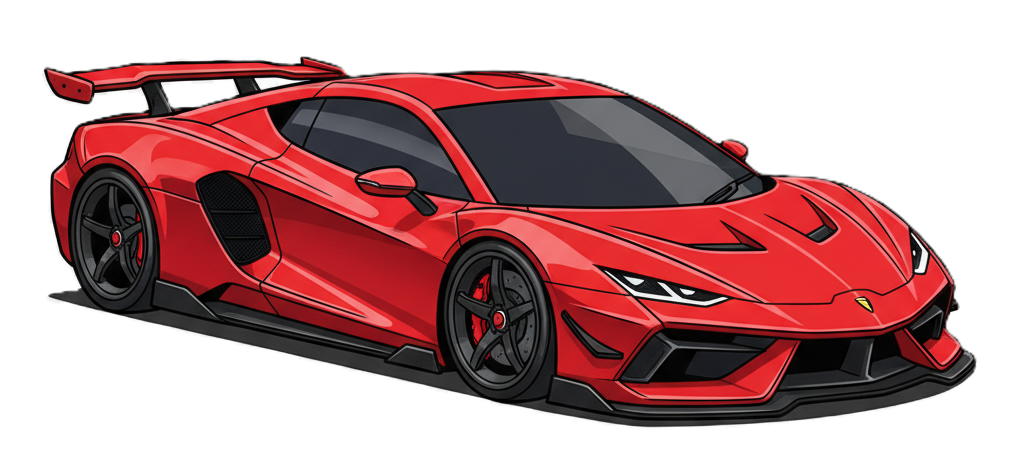 Image of red exotic sports car